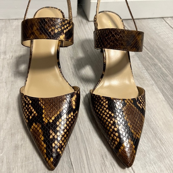 NIB - Ann Taylor Theodora Snake Slingback Pump in Brown Multi - Size 9 - Picture 7 of 12